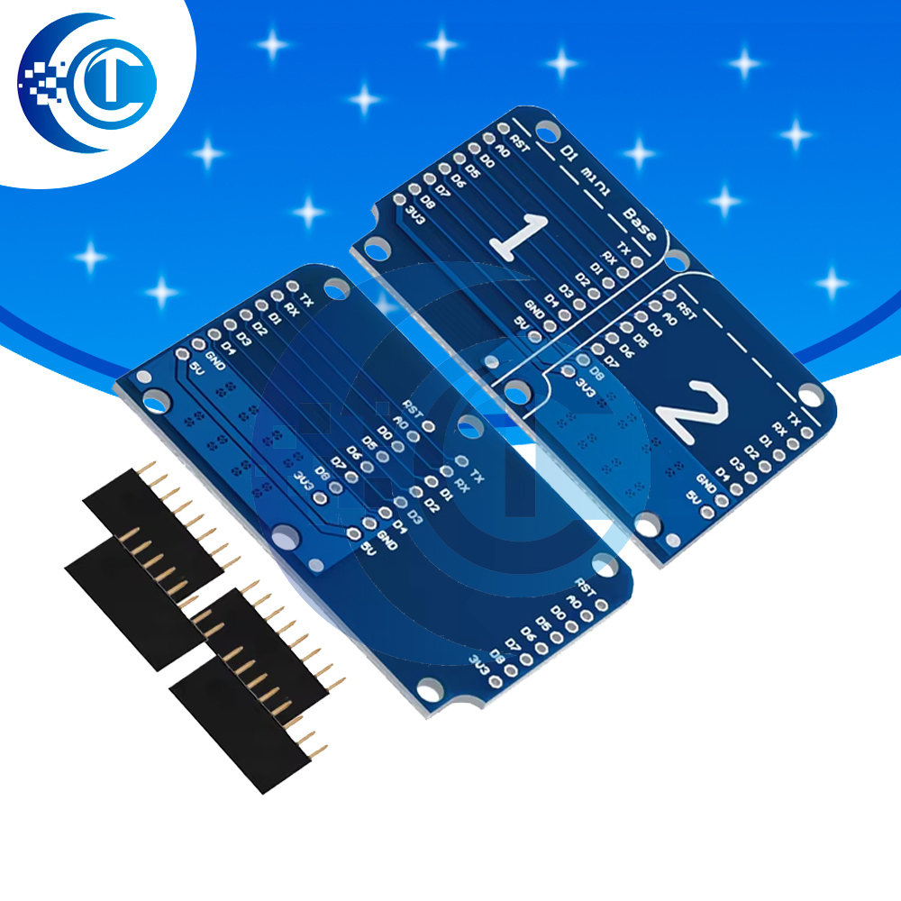 Wemos D1 - Double Socket Dual Base Shield for