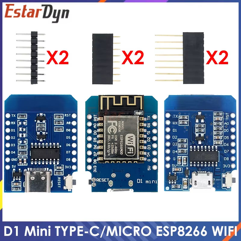 D1 Mini TYPE-C/MICRO ESP8266 E - Nodemcuv2 ulasan dan harga