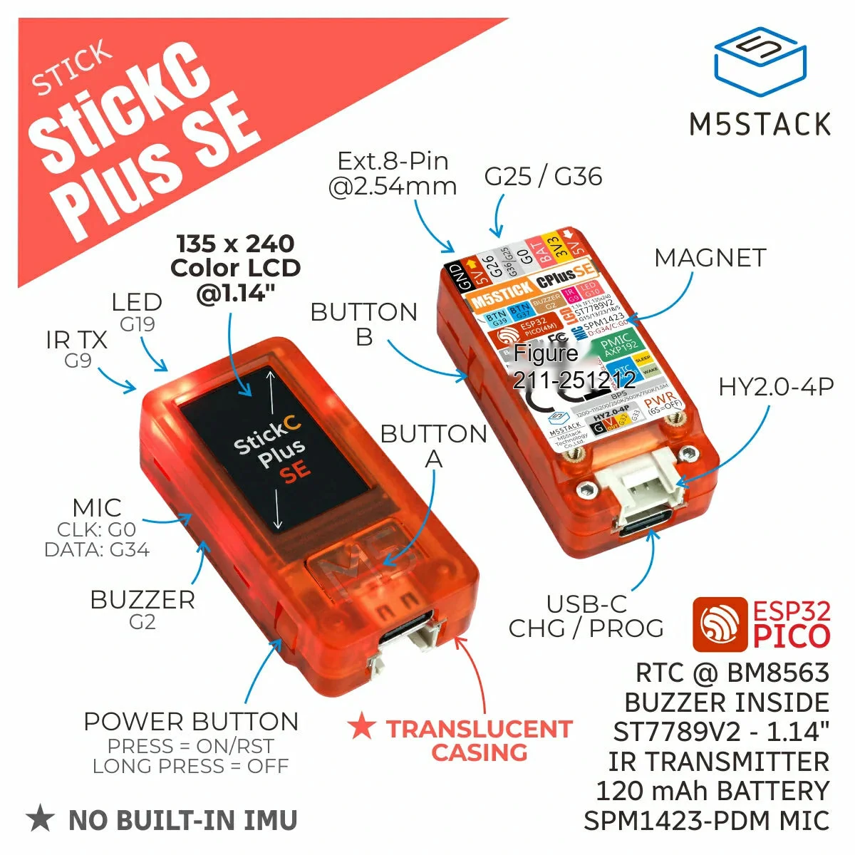 M5Stack M5StickC PLUS SE ESP32 - M5Stickc ulasan dan harga