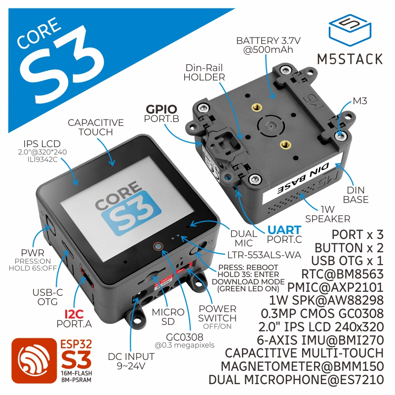 M5Stack Official ESP32-S3 2.0- - M5Stack Core2 ulasan dan harga